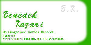 benedek kazari business card