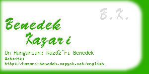 benedek kazari business card